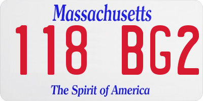 MA license plate 118BG2