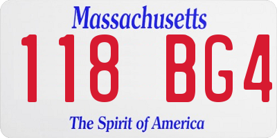 MA license plate 118BG4