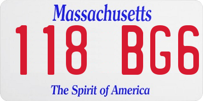 MA license plate 118BG6