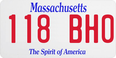 MA license plate 118BH0