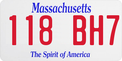 MA license plate 118BH7