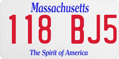 MA license plate 118BJ5