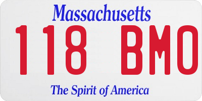 MA license plate 118BM0