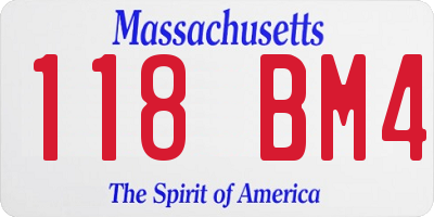 MA license plate 118BM4