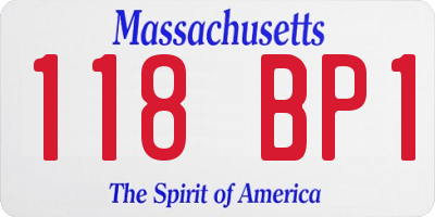 MA license plate 118BP1
