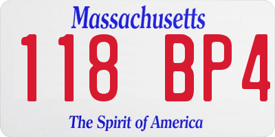 MA license plate 118BP4