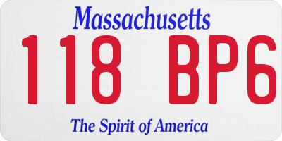 MA license plate 118BP6