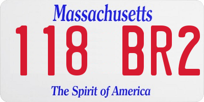 MA license plate 118BR2