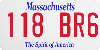 MA license plate 118BR6