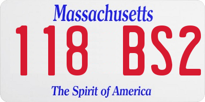 MA license plate 118BS2