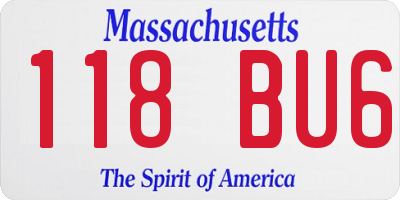 MA license plate 118BU6