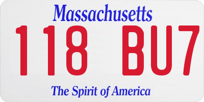 MA license plate 118BU7