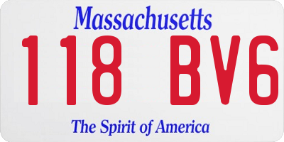 MA license plate 118BV6