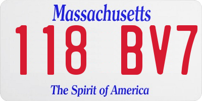 MA license plate 118BV7