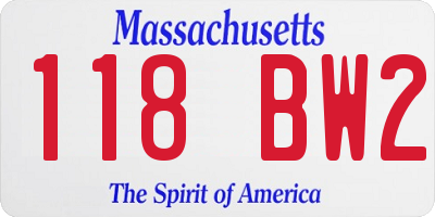 MA license plate 118BW2