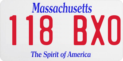 MA license plate 118BX0