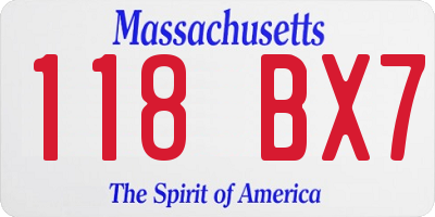 MA license plate 118BX7