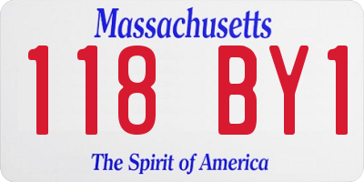 MA license plate 118BY1