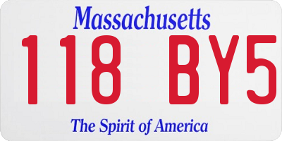 MA license plate 118BY5