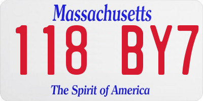 MA license plate 118BY7