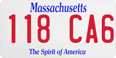 MA license plate 118CA6