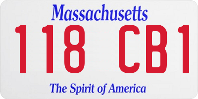 MA license plate 118CB1