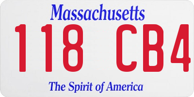 MA license plate 118CB4
