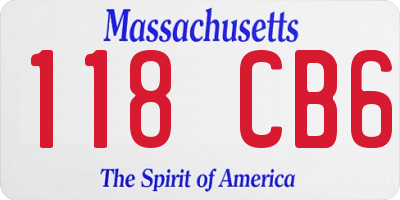 MA license plate 118CB6