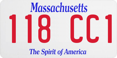 MA license plate 118CC1