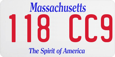 MA license plate 118CC9