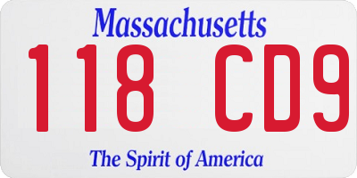 MA license plate 118CD9