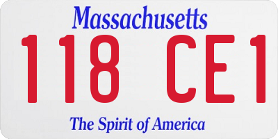 MA license plate 118CE1