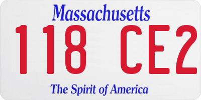 MA license plate 118CE2