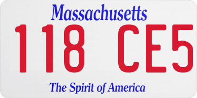 MA license plate 118CE5