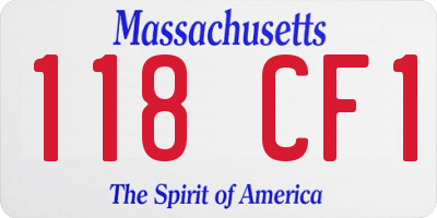 MA license plate 118CF1