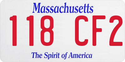 MA license plate 118CF2