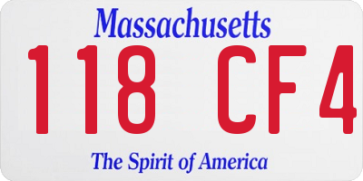 MA license plate 118CF4