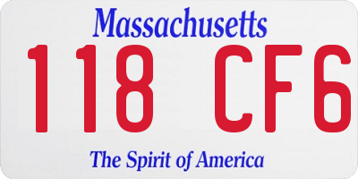MA license plate 118CF6