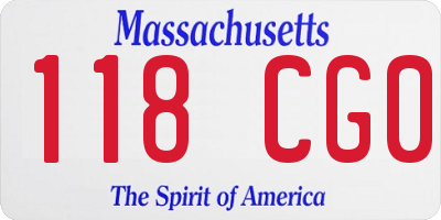 MA license plate 118CG0