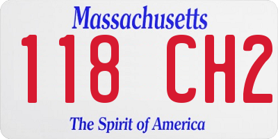 MA license plate 118CH2