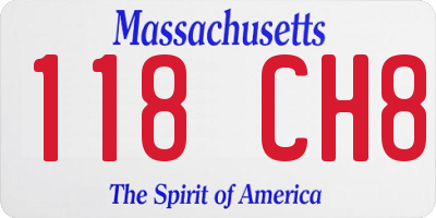 MA license plate 118CH8
