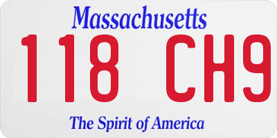 MA license plate 118CH9