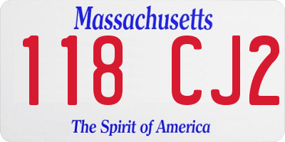 MA license plate 118CJ2