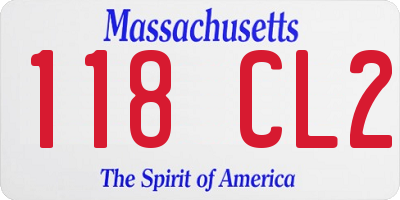 MA license plate 118CL2