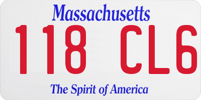MA license plate 118CL6