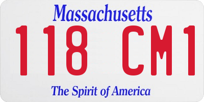MA license plate 118CM1