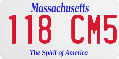 MA license plate 118CM5