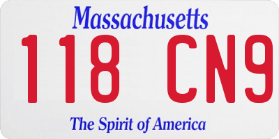 MA license plate 118CN9