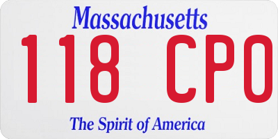 MA license plate 118CP0