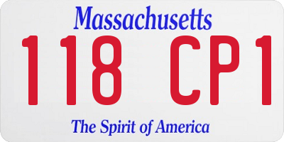 MA license plate 118CP1